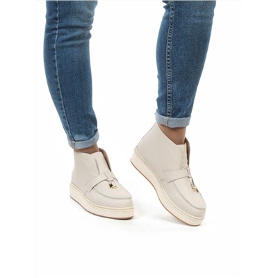 01-5172-3 BEIGE Ботинки женские демисезонные (натуральная кожа, байка)