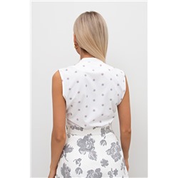 Белая блузка на запах без рукавов Дамира №1