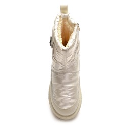 LD-750 Fashion T-B20-21-МП/Z Полусапожки женские бел нейлон+иск кожа, подклад иск мех