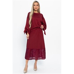 Юбка с кружевом Элегия (бордо) Ю14912-10М