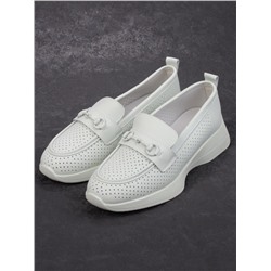 03-DXT49-5 LT. GREEN Лоферы женские на широкую ногу (натуральная кожа)