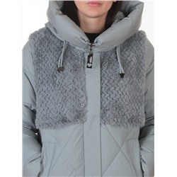 M-8800 GRAY/LT. BLUE Куртка зимняя стеганная женская (150 гр. холлофайбер)