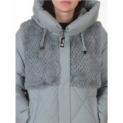 M-8800 GRAY/LT. BLUE Куртка зимняя стеганная женская (150 гр. холлофайбер)