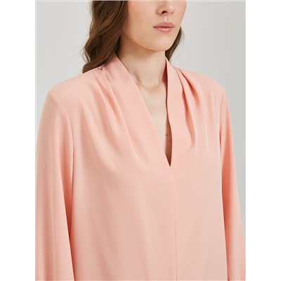 Блузка персикового цвета с длинным рукавом