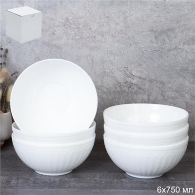 Набор суповых тарелок 6 штук 750 мл Египет / FNPTW60 (WHITE) /уп 6/