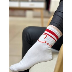 Носки вязаные из хлопка, Красный