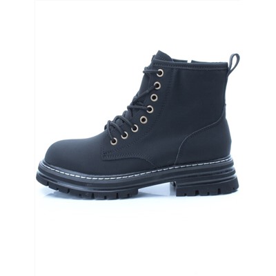 01-P8306-2 BLACK Ботинки демисезонные женские (натуральная кожа)