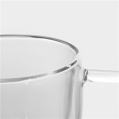 Кружка с двойными стенками Magistro «Дуо», 280 мл, 13.5×9.5×8 см, стекло, прозрачная