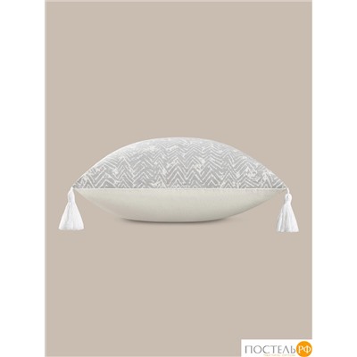ESTIA ЕВА экрю/сер. Декоративная подушка 45x45, 1пр, 60% полиэстер, 35% хлопок, 5% лён