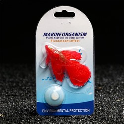 Декор для аквариума «Бойцовая рыбка», 8×1.5×5.2 см, с неоновым эффектом, красный