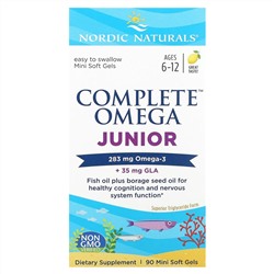 Nordic Naturals, Complete Omega, омега для детей от 6 до 12 лет, со вкусом лимона, 90 мини-капсул