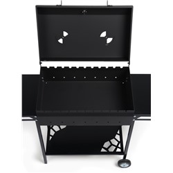 Мангал GrilMe MAX, 35×115×83 см, сталь 2 мм, термометр, 2 полки, колёса