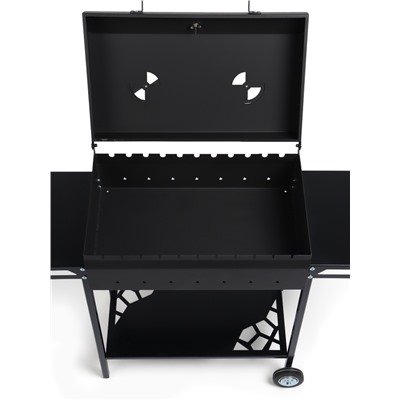 Мангал GrilMe MAX, 35×115×83 см, сталь 2 мм, термометр, 2 полки, колёса