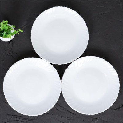 Тарелка плоская 190 мм десертная Классика белая  LHP-75 (WHITE)O30075CE (уп72) 735091