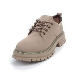 03-P8204-3 GRAY/BEIGE Полуботинки женские (натуральная кожа, нубук)