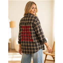 Рубашка с вышивкой OVER SIZE (хлопок)