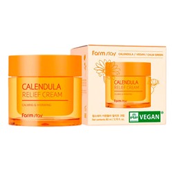 Успокаивающий крем для лица с экстрактом календулы Farmstay Calendula Relief Cream 80мл