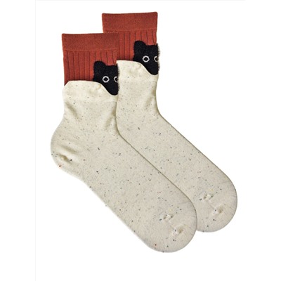 Носки р.35-40 "Cats" Коричневые