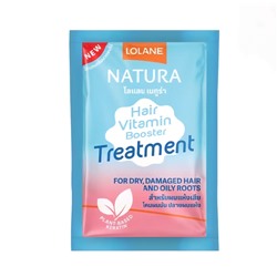 Маска для сухих и поврежденных волос с жирными корнями, Lolane Nature Hair Vitamin Booster Treatment 25 мл