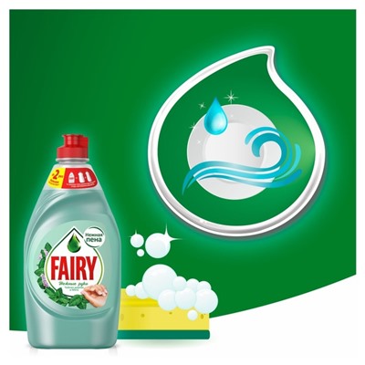 Средство для мытья посуды FAIRY Нежные ручки Чайное дерево и мята, 900 мл