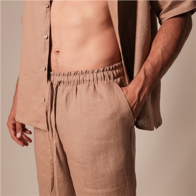 Костюм мужской домашний (рубашка с коротким рукавом и шорты) SL HOME, размер L, кофейная