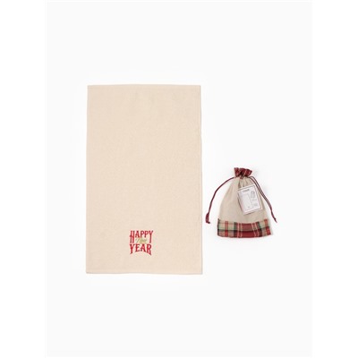 Набор в мешочке «Этель» Happy: полотенце 35×60 см, тёрка 7.7×3.7×3 см