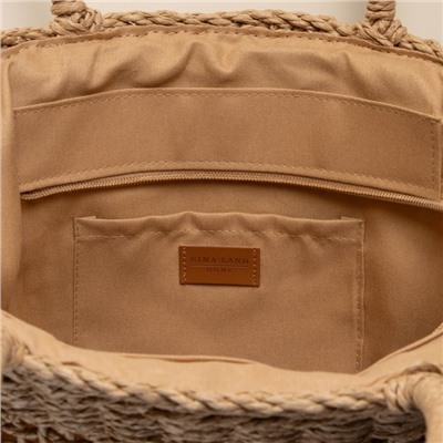 Сумка женская SL Home, ручное плетение, хлопок, длина ручек 18.5 см, 40×27 см