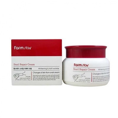 Омолаживающий крем с экстрактом улиточной слизи FarmStay Snail Repair Cream
