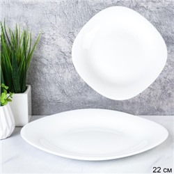 Тарелка квадратная 215 мм плоская белая  KWD85 (white ) (уп 6 72)