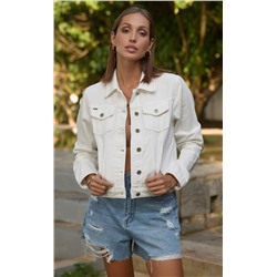 Куртка джинсовая женская P312-1221 белая