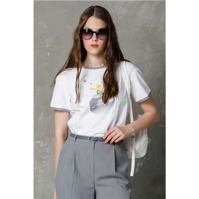 Футболка оверсайз белая с принтом