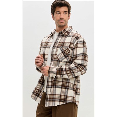 Рубашка F521-0460 milk-brown