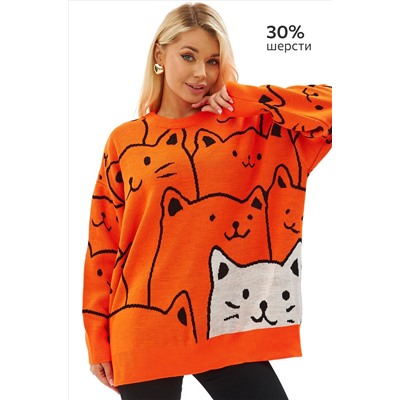 Женский удлиненный свитер оверсайз Happyfox