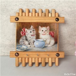 Ключница-панно Кошки 17х6 см / AA-208 /17x16