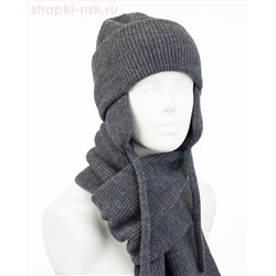 018 KWH Комплект женский (ушанка+шарф) (56-58)
