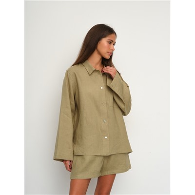 Рубашка короткая  S021_Olive Yellow/Салатовый