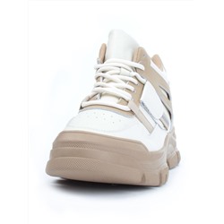 05-P51-2Z BEIGE Кроссовки женские зимние (натуральная и искусственная кожа, шерсть)