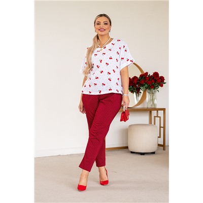 Брюки РБ-0651 горох на бордо