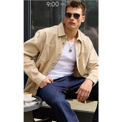 Рубашка вельвет F221-0470 l.beige