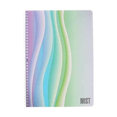 Тетрадь А4, 96 листов в клетку Hatber Mist, на гребне, ламинация Soft-touch, перфорация на отрыв, блок офсет 60-65 г/м², МИКС 2 вида