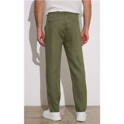Брюки лен P411-0866 green