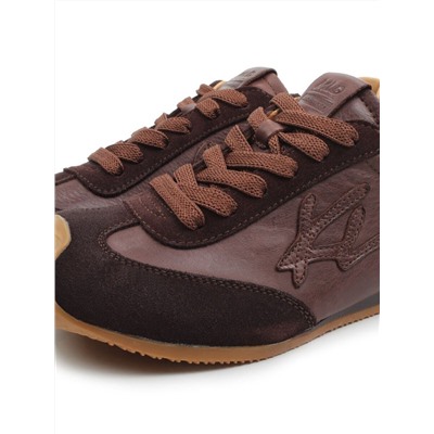 03-A885-5 BROWN Кроссовки женские (натуральная кожа, натуральная замша)
