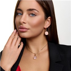 Комплект ювелирной бижутерии коллекция "Дубай" серьги и кулон, покрытие позолота, вставка: перламутр, арт.414.755