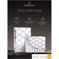 PRIME PRIVE ХАРДИ сер Простыня на резинке 160х200+30, 1 пр., хл./сатин серый