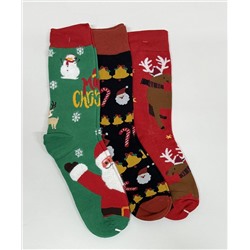 Носки НГ комплект 3 пары, р.40-45 "Happy NY"