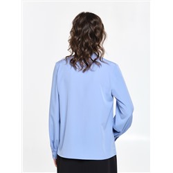 Блузка василькового цвета с длинным рукавом