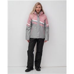 Горнолыжный костюм женский зимний серого цвета 02808Sr