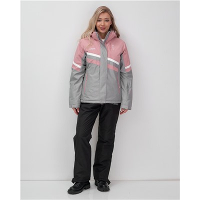 Горнолыжный костюм женский зимний серого цвета 02808Sr