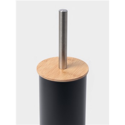 Ёршик для унитаза с подставкой SAVANNA BAMBOO, 9.5×38 см, чёрный
