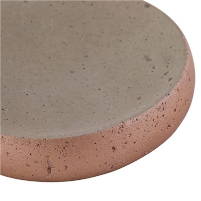Мыльница Axentia Concrete круглая из керамики серая с позолотой, Ø 10,7 см